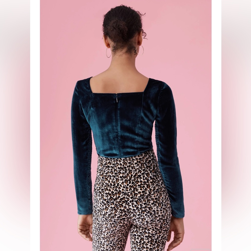 Rebecca Taylor Velvet Smocked Top Size 14 NWT - Picture 2 of 9